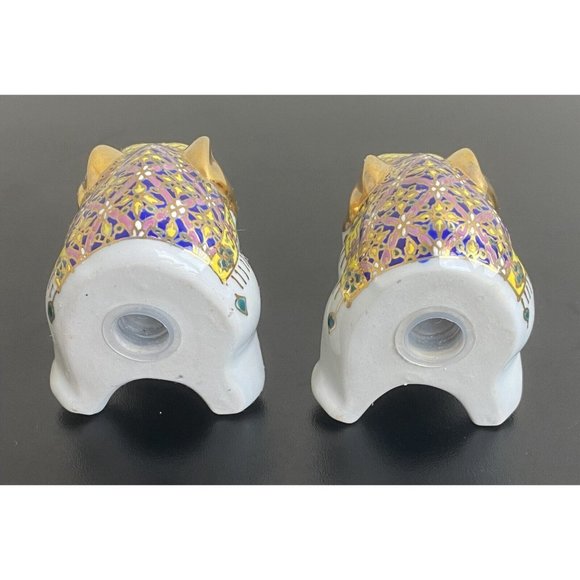 Elephant Salt and Pepper Shakers Collectables India Decor Anthropomorph Vintage - Picture 7 of 9